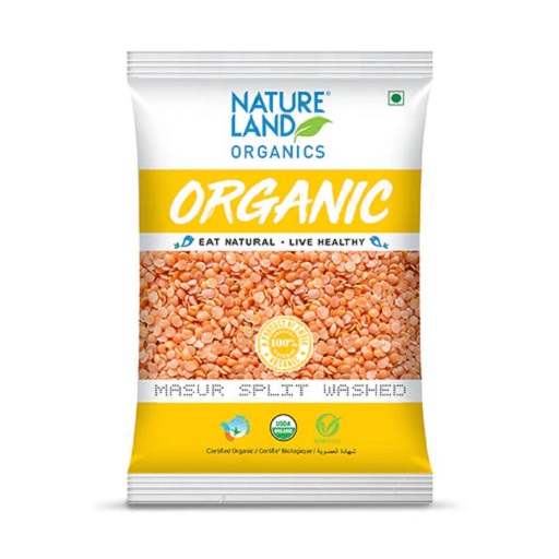 Organic Masur split washed 500 Gm